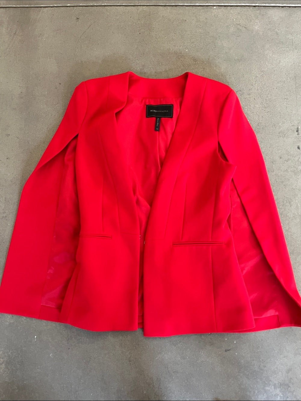 BCBGMaxAzria Red Cape Blazer